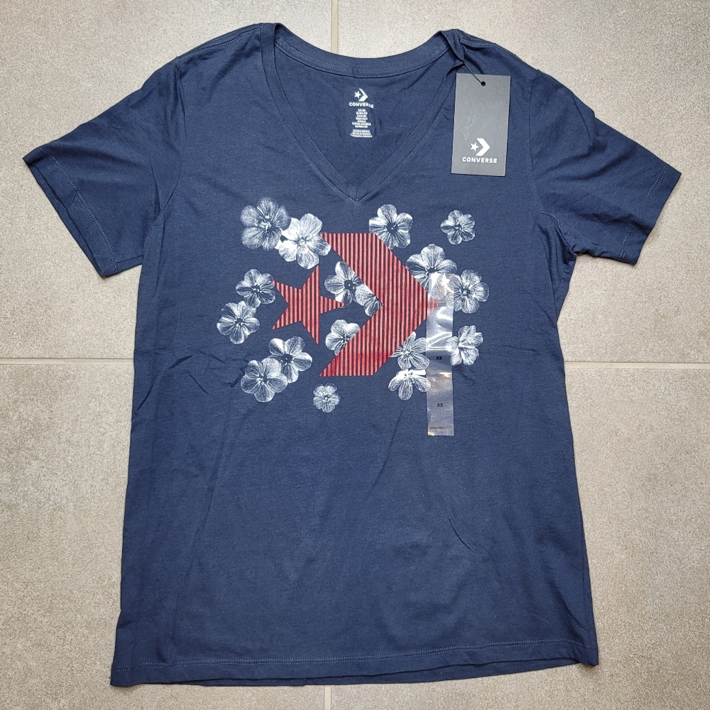 Converse Star Chevron Floral V-Neck Classic Tee